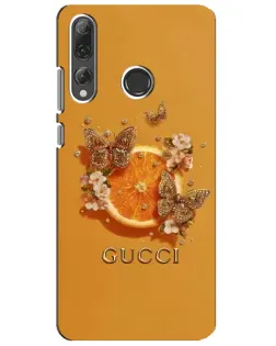 Чехол для Huawei P Smart Plus 2019 с картинкой «Gucci — золотые бабочки»