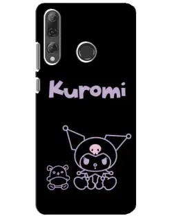 Чехол для Huawei P Smart Plus 2019 с картинкой «Kuromi — черный минимализм»