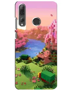 Чехол для Huawei P Smart Plus 2019 с картинкой «Розовое дерево Minecraft»