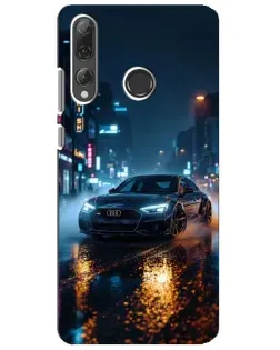 Чехол для Huawei P Smart Plus 2019 с картинкой «Ночной город и Audi»