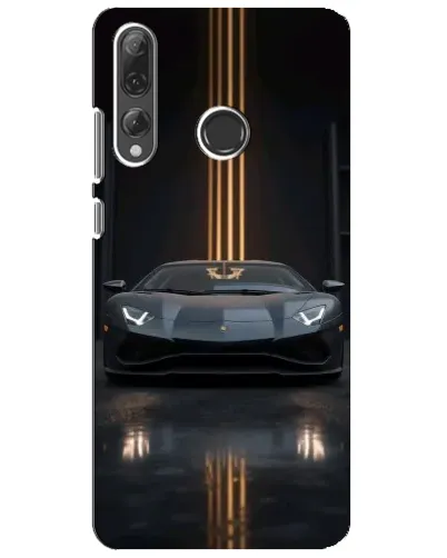 Чехол для Huawei P Smart Plus 2019 с картинкой «Lamborghini золотые линии»