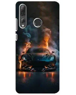 Чехол для Huawei P Smart Plus 2019 с картинкой «Lamborghini дымная эстетика»