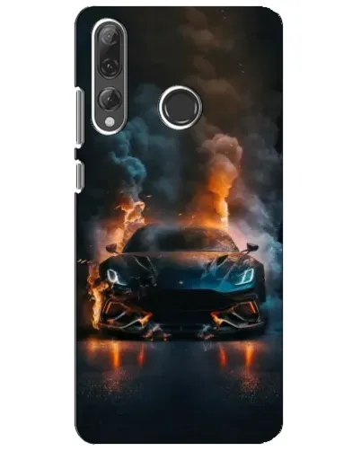 Чехол для Huawei P Smart Plus 2019 с картинкой «Lamborghini дымная эстетика»