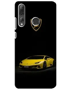 Чехол для Huawei P Smart Plus 2019 с картинкой «Lamborghini желтый акцент»