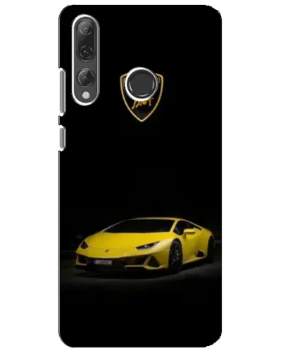 Чехол для Huawei P Smart Plus 2019 с картинкой «Lamborghini желтый акцент»