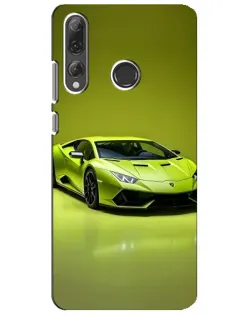 Чехол для Huawei P Smart Plus 2019 с картинкой «Салатовый Lamborghini Huracan»