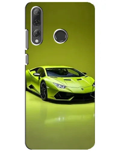 Чехол для Huawei P Smart Plus 2019 с картинкой «Салатовый Lamborghini Huracan»
