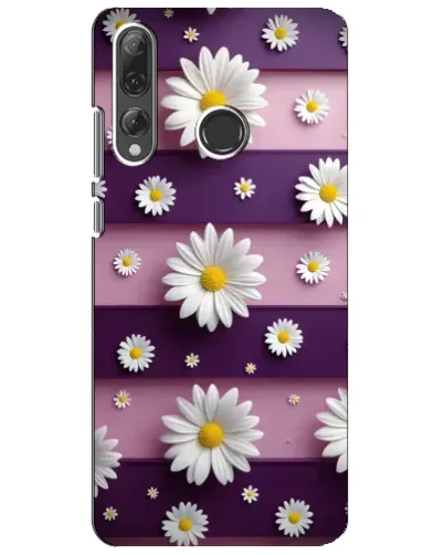 Чехол для Huawei P Smart Plus 2019 с картинкой «Ромашки на фиолетовом»