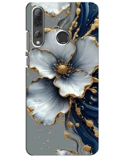Чехол для Huawei P Smart Plus 2019 с картинкой «Белый цветок и золотой флюид» Чехол для Huawei P Smart Plus 2019 с картинкой «Белый цветок и золотой флюид»