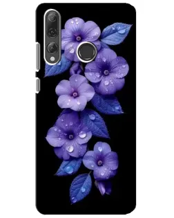 Чехол для Huawei P Smart Plus 2019 с картинкой «Фиолетовые цветы с росою»
