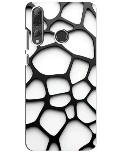Чохол для Huawei P Smart Plus 2019 з картинкою «Біла об'ємна сітка»