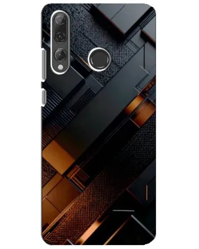 Чохол для Huawei P Smart Plus 2019 з картинкою «Чорні геометричні блоки»