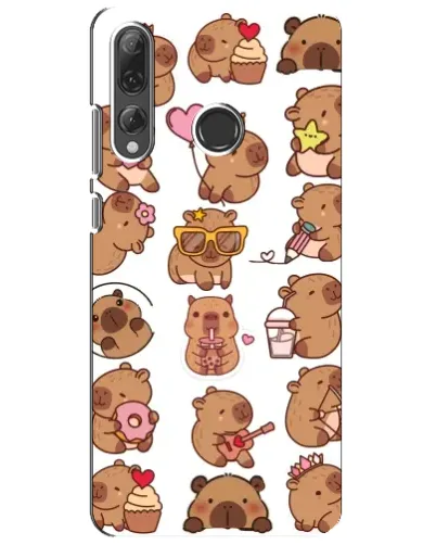 Чехол для Huawei P Smart Plus 2019 с картинкой «Стикерпак с капибарами» Чехол для Huawei P Smart Plus 2019 с картинкой «Стикерпак с капибарами»