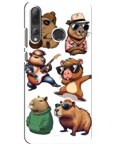 Чехол для Huawei P Smart Plus 2019 с картинкой «Крутые капибары музыканты» Чехол для Huawei P Smart Plus 2019 с картинкой «Крутые капибары музыканты»