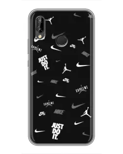 Чехол для Huawei P Smart Plus (Nova 3i, INE-LX1) с картинкой «Nike Black Pattern»