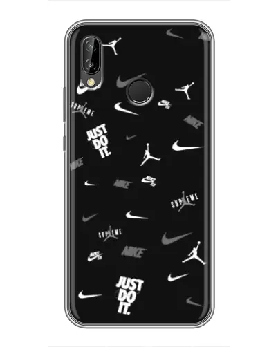 Чехол для Huawei P Smart Plus (Nova 3i, INE-LX1) с картинкой «Nike Black Pattern»