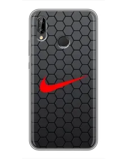 Чехол для Huawei P Smart Plus (Nova 3i, INE-LX1) с картинкой «Nike — карбоновая сетка»