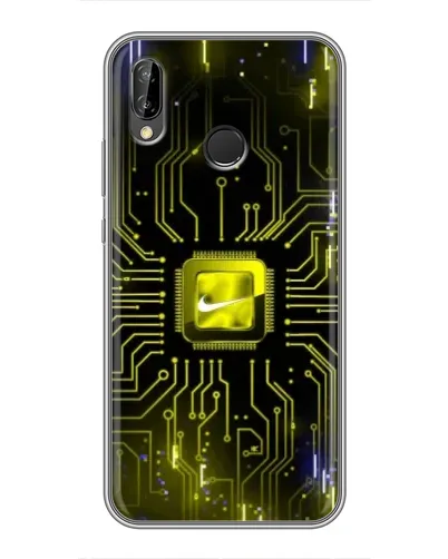 Чехол для Huawei P Smart Plus (Nova 3i, INE-LX1) с картинкой «Nike — золотая искра»