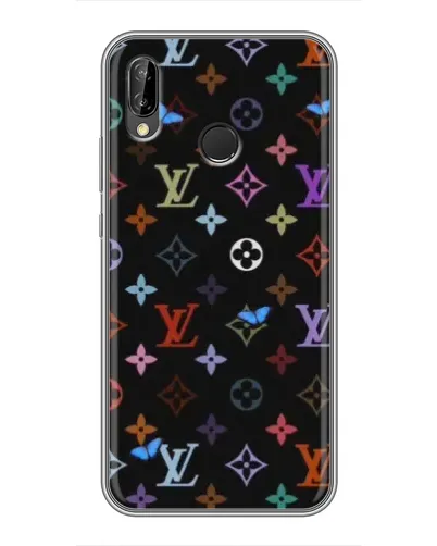Чехол для Huawei P Smart Plus (Nova 3i, INE-LX1) с картинкой «Цветная монограмма LV»