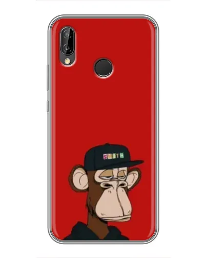 Чохол для Huawei P Smart Plus (Nova 3i, INE-LX1) з картинкою «Bored Ape — червоний фон»