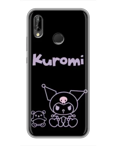 Чехол для Huawei P Smart Plus (Nova 3i, INE-LX1) с картинкой «Kuromi — черный минимализм»