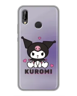 Чехол для Huawei P Smart Plus (Nova 3i, INE-LX1) с картинкой «Kuromi — фиолетовый арт»