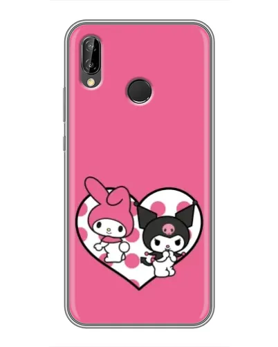 Чехол для Huawei P Smart Plus (Nova 3i, INE-LX1) с картинкой «Kuromi и My Melody»