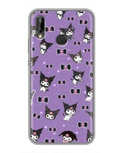 Чехол для Huawei P Smart Plus (Nova 3i, INE-LX1) с картинкой «Kuromi — паттерн»