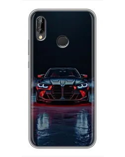 Чехол для Huawei P Smart Plus (Nova 3i, INE-LX1) с картинкой «BMW на мокрой дороге»