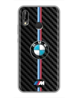 Чехол для Huawei P Smart Plus (Nova 3i, INE-LX1) с картинкой «Эмблема BMW и карбон»
