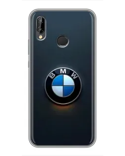 Чехол для Huawei P Smart Plus (Nova 3i, INE-LX1) с картинкой «Логотип BMW — минимализм»