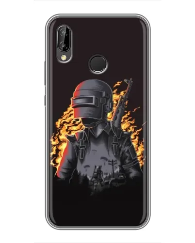 Чохол для Huawei P Smart Plus (Nova 3i, INE-LX1) з картинкою «PUBG — вогняний силует»