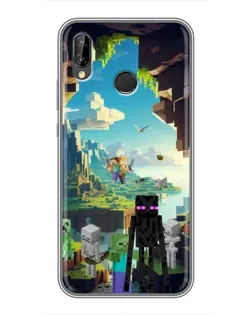 Чехол для Huawei P Smart Plus (Nova 3i, INE-LX1) с картинкой «Эндермен в лесу»
