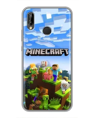 Чехол для Huawei P Smart Plus (Nova 3i, INE-LX1) с картинкой «Minecraft классический мир»