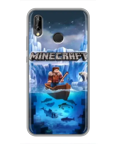 Чехол для Huawei P Smart Plus (Nova 3i, INE-LX1) с картинкой «Minecraft ледяной мир»