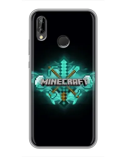 Чехол для Huawei P Smart Plus (Nova 3i, INE-LX1) с картинкой «Minecraft Diamond лого»