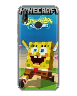 Чохол для Huawei P Smart Plus (Nova 3i, INE-LX1) з картинкою «Губка Боб Minecraft»