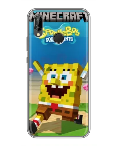 Чехол для Huawei P Smart Plus (Nova 3i, INE-LX1) с картинкой «Губка Боб Minecraft» Чехол для Huawei P Smart Plus (Nova 3i, INE-LX1) с картинкой «Губка Боб Minecraft»
