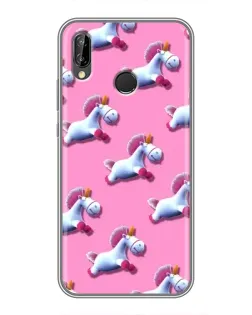 Чехол для Huawei P Smart Plus (Nova 3i, INE-LX1) с картинкой «Единороги на розовом»