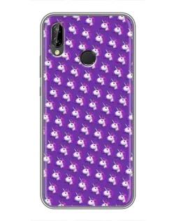 Чехол для Huawei P Smart Plus (Nova 3i, INE-LX1) с картинкой «Единороги на фиолетовом»
