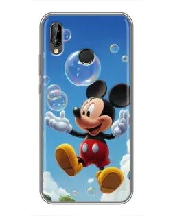 Чехол для Huawei P Smart Plus (Nova 3i, INE-LX1) с картинкой «Mickey и мыльные пузыри»