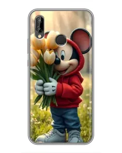 Чехол для Huawei P Smart Plus (Nova 3i, INE-LX1) с картинкой «Микки с тюльпанами»