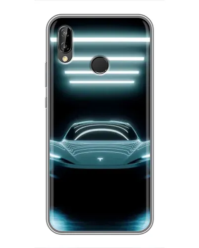 Чехол для Huawei P Smart Plus (Nova 3i, INE-LX1) с картинкой «Tesla в неоне»