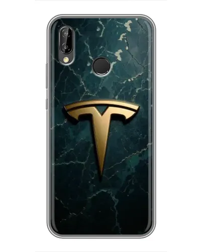 Чехол для Huawei P Smart Plus (Nova 3i, INE-LX1) с картинкой «Мраморная Tesla Gold»
