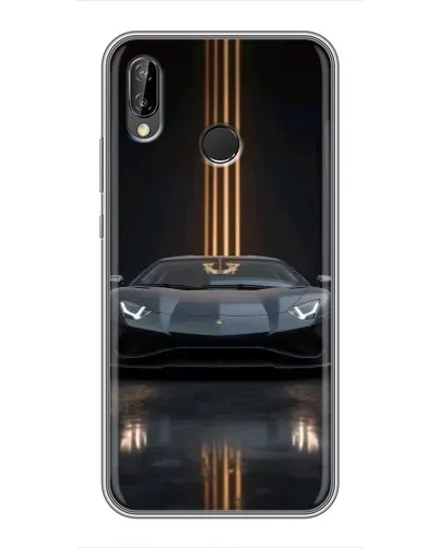 Чехол для Huawei P Smart Plus (Nova 3i, INE-LX1) с картинкой «Lamborghini золотые линии»