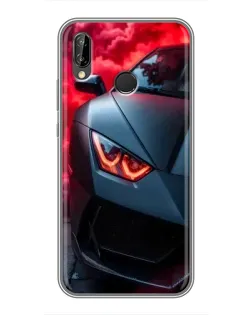 Чехол для Huawei P Smart Plus (Nova 3i, INE-LX1) с картинкой «Lamborghini красное сияние»