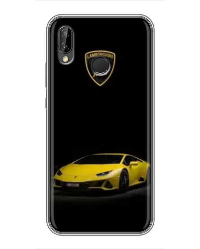 Чехол для Huawei P Smart Plus (Nova 3i, INE-LX1) с картинкой «Lamborghini желтый акцент»