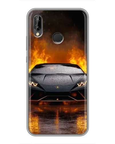 Чехол для Huawei P Smart Plus (Nova 3i, INE-LX1) с картинкой «Lamborghini в огне»