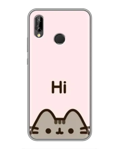 Чехол для Huawei P Smart Plus (Nova 3i, INE-LX1) с картинкой «Пушин говорит Hi»