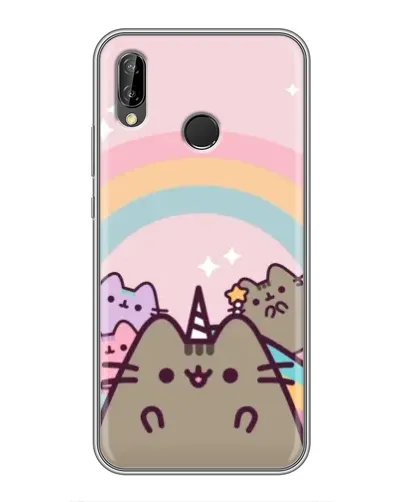 Чехол для Huawei P Smart Plus (Nova 3i, INE-LX1) с картинкой «Единорог Pusheen»
